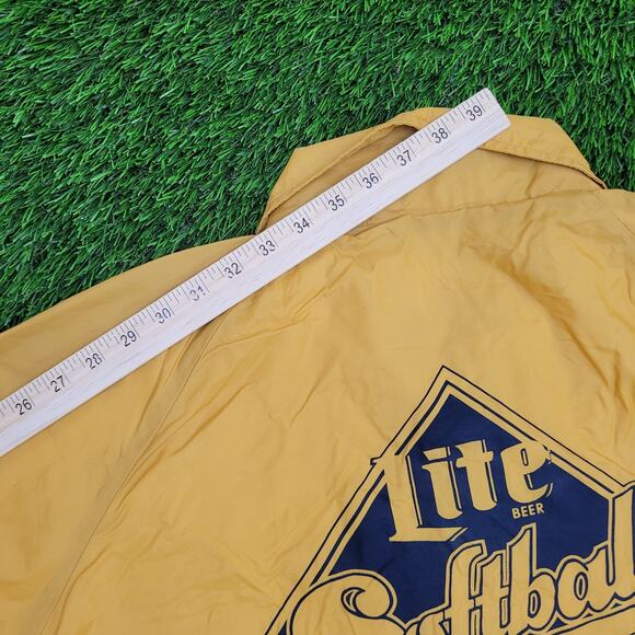 Vintage 1984 Champion Lite Softball Coach Jacket 2XL 28x28 Yellow - Picture 3 of 13